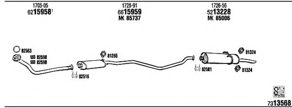 WALKER PE40530 Exhaust System